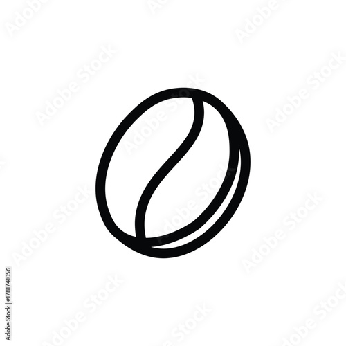 Coffee beans line icon, outline illustration of roasted coffee grains for espresso or cafe drink, symbolizing aroma, freshness