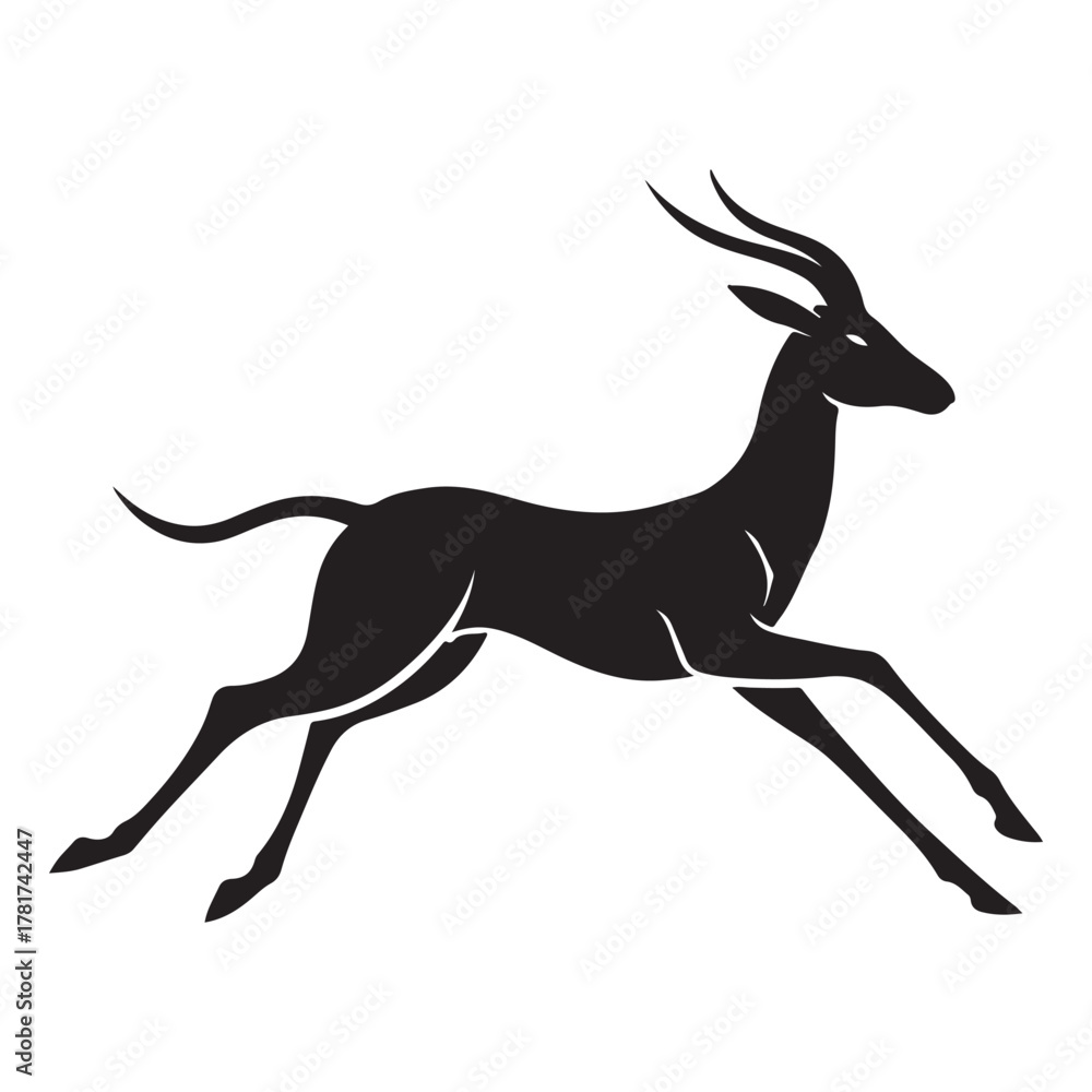 Fototapeta premium Gazelle vector silhouette