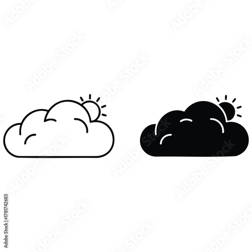 vector illustration of a cloud with rain icon design