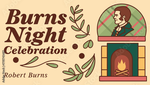 Burns Night Celebration with Robert Burns Portrait