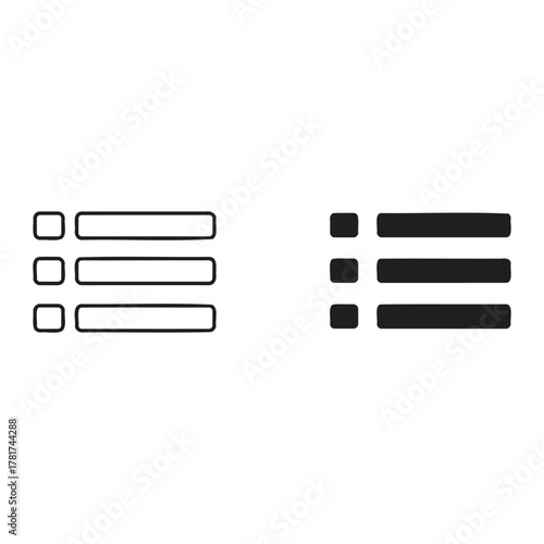 List Icon: An essential user interface element, showcasing the universal symbol of a list, a structured way to present information or options.