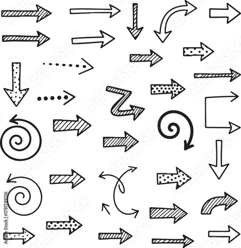 Sketch Arrow Line Icons – Hand Drawn Direction Collection