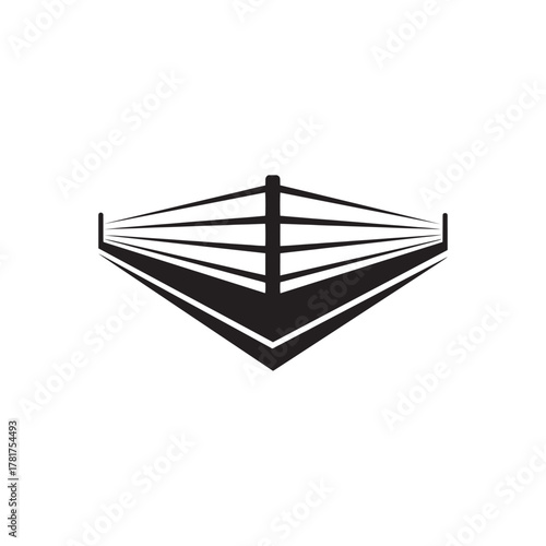 Minimal Boxing Ring Vector | Isometric Fight Stage Icon | 3D Sports Arena Logo Design
