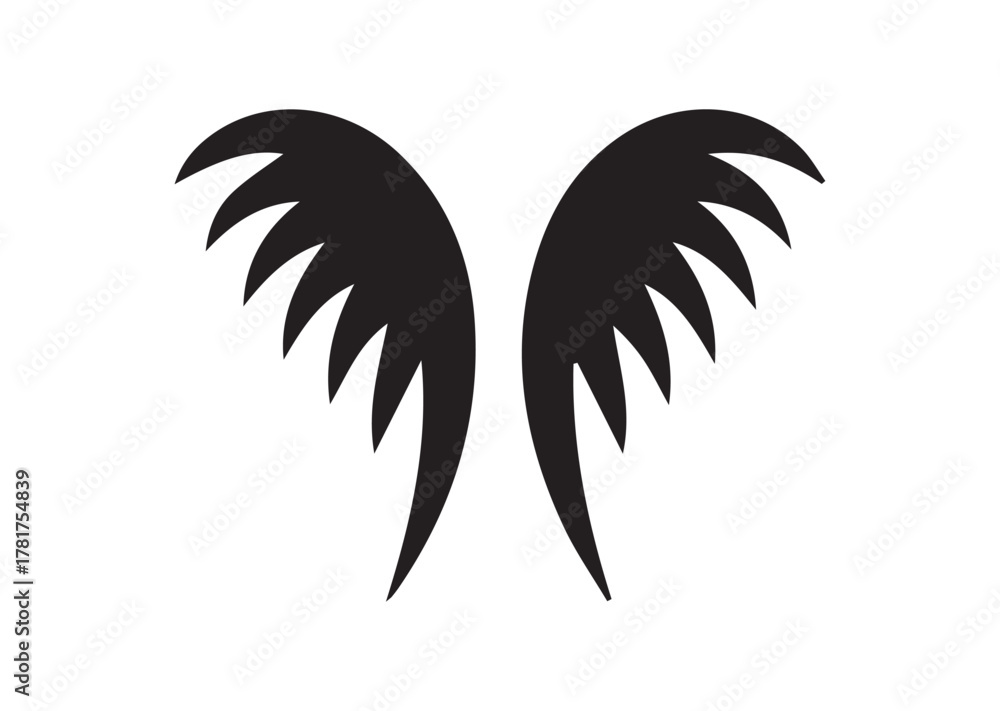 Obraz premium Wing icon, Wing solid vector