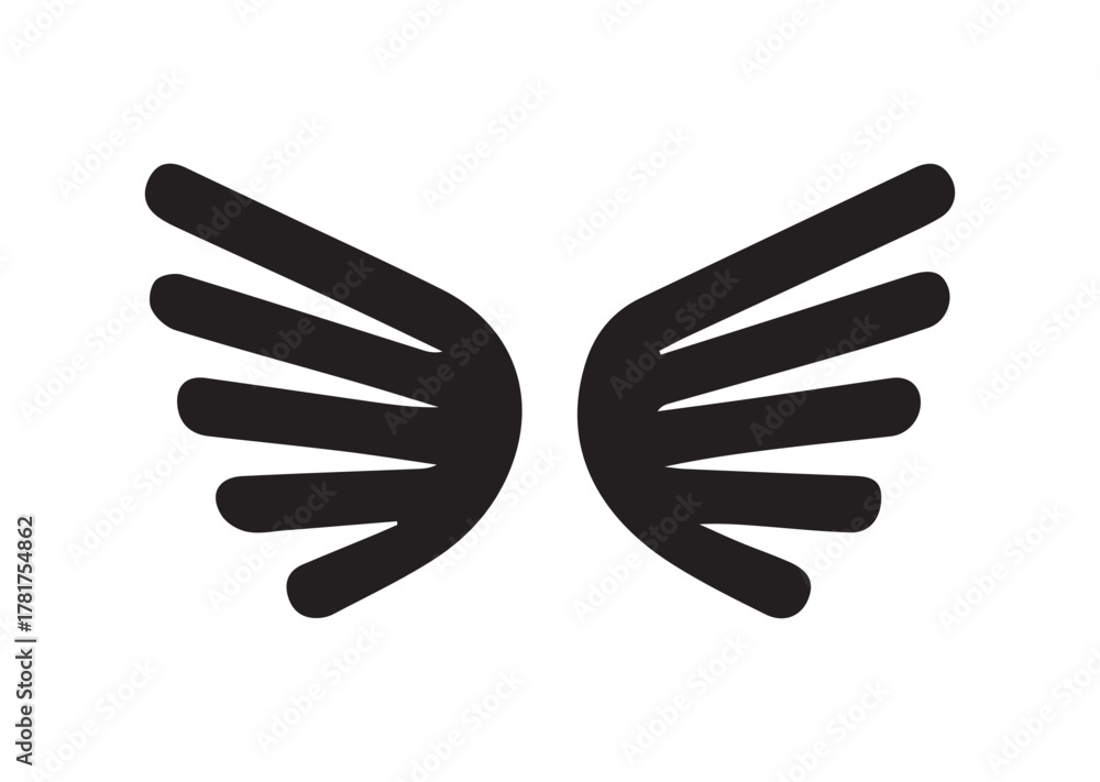 Obraz premium Wing icon, Wing solid vector