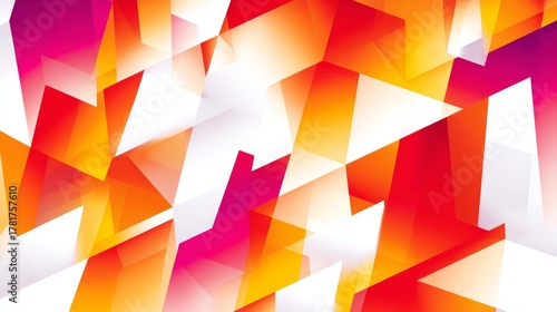 Vibrant abstract geometric pattern with red and orange gradients.