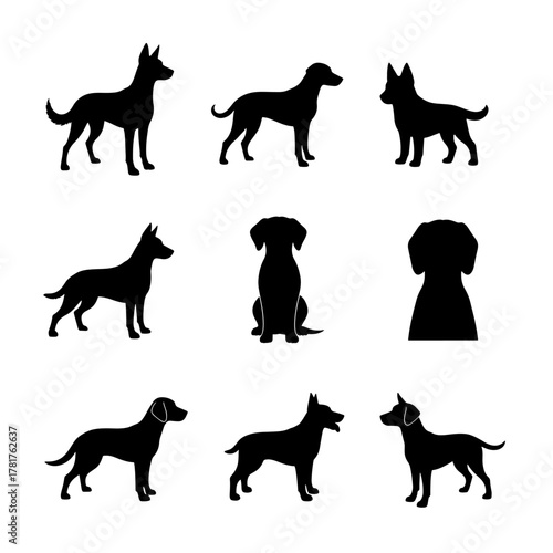 Dog Silhouette Icon Set