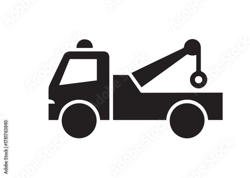 Tow truck icon, Tow truck solid vector