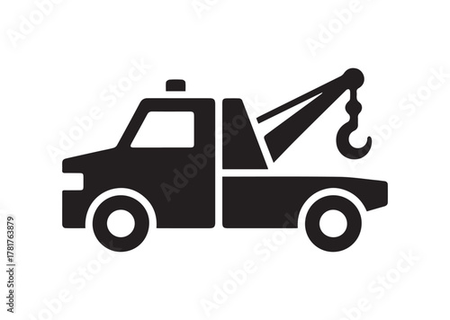 Tow truck icon, Tow truck solid vector
