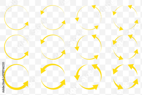 circle arrow icon set. circular arrow icon, refresh, reload, rotation. Green recycle vector icon symbol. Repeat and reload icons set and arrow rotation circle