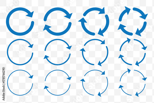 circle arrow icon set. circular arrow icon, refresh, reload, rotation. Green recycle vector icon symbol. Repeat and reload icons set and arrow rotation circle