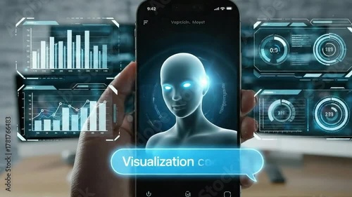 Ai assistant on smartphone processes data and displays results