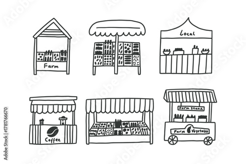 Farm Market Stand Doodle Set
