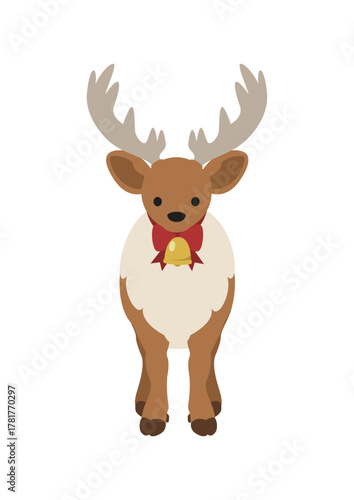 冬の森の仲間たち/正面を向いて立っているトナカイ