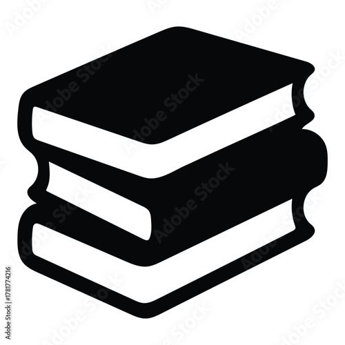 Stack of Books Silhouette Reading Icon