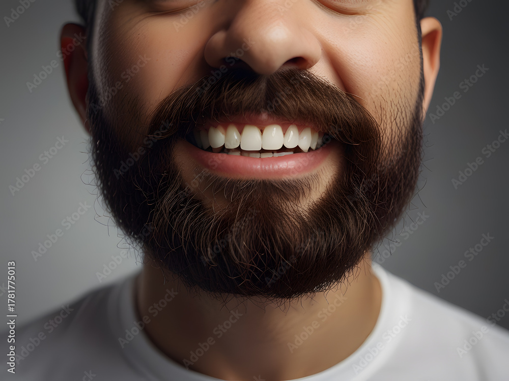 Fototapeta premium AI generative beard design. Modern facial hair styles and grooming concept