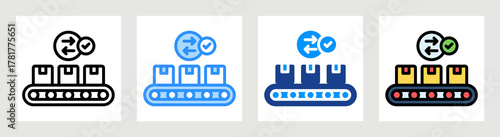 Package Sorting Icon Collection Set Multiple Style