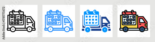 Shipping Schedule Icon Collection Set Multiple Style