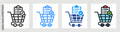 Order Completed Icon Collection Set Multiple Style