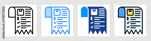 Package Receipt Icon Collection Set Multiple Style
