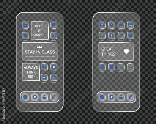Smartphones interface concept: A modern smartphone interface concept with stylish digital display. minimalist and high-tech interface, simple and intuitive to navigate. Perfect for modern technology