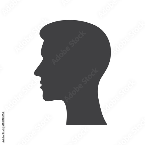 Human head icon isolated flat style design.