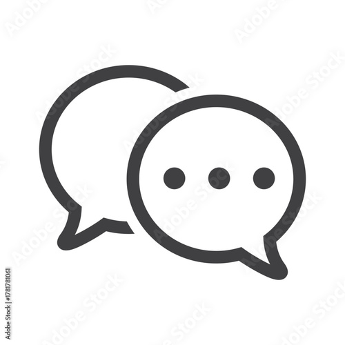 Speech bubble icon isolated flat style design.