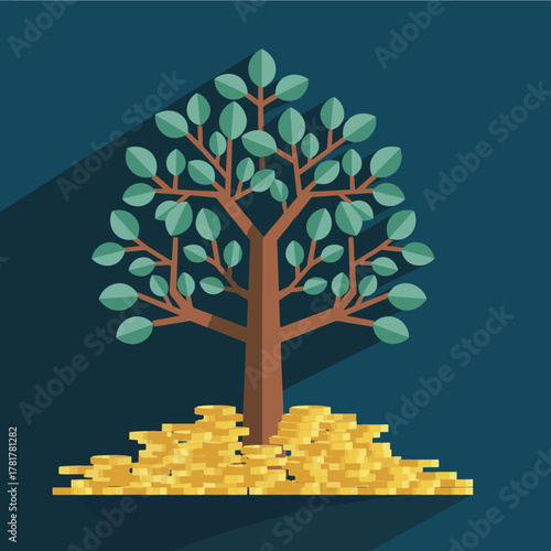 Financial Prosperity and Wealth Management Vector Illustration