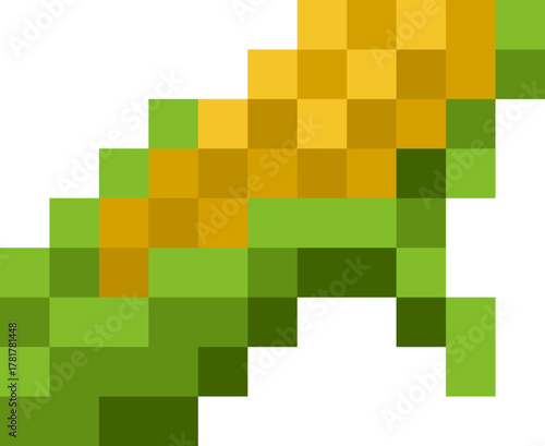 Corn vegetable icon or emoticon in a video game sprite pixel art style.