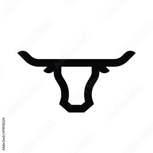 🐂 Minimalist Abstract Bull Head or Longhorn Logo Icon