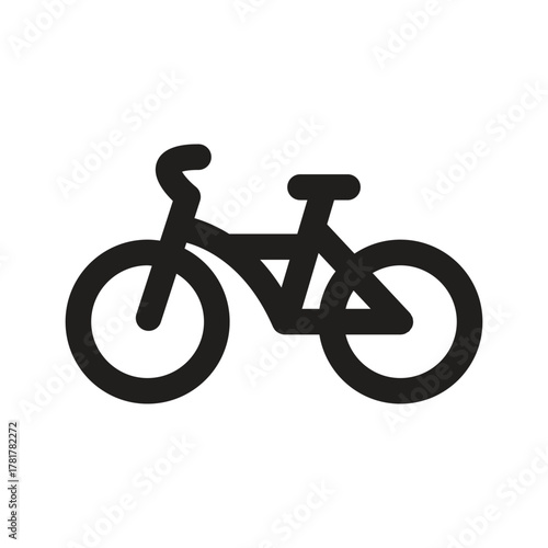 🚴 Simple Black Silhouette Icon of a Bicycle or Cycling Sign
