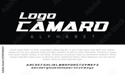 Camaro alphabet letters font for logo