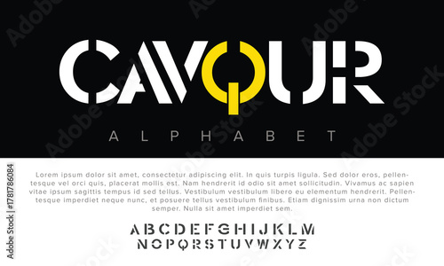 Cavqur alphabet letters font for logo