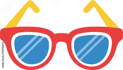 Retro sunglasses summer fun bold colors beach vacation style vector