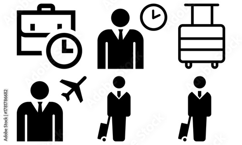 A minimal and modern startup vector, icon set representing essential business elements like idea, innovation, planning, success, and vision. Perfect for use in business presentations, pitch decks