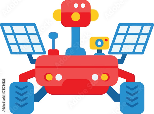 Futuristic mars rover exploration vehicle solar powered vector