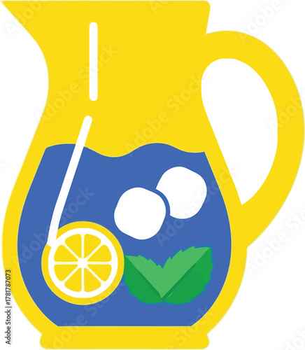 Refreshing lemonade pitcher summer drink party beverage vector