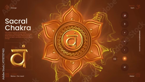 Sacral Chakra Energy Flow - Orange Svadhisthana Spiritual Healing Animation