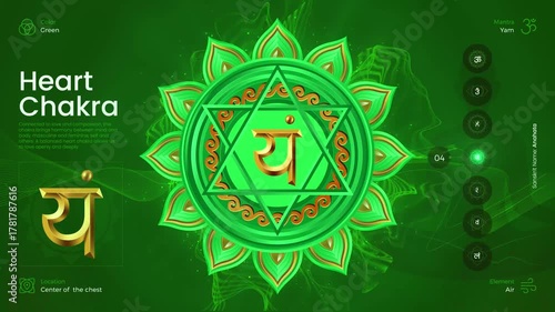 Heart Chakra Light Flow - Green Anahata Healing and Love Energy Animation