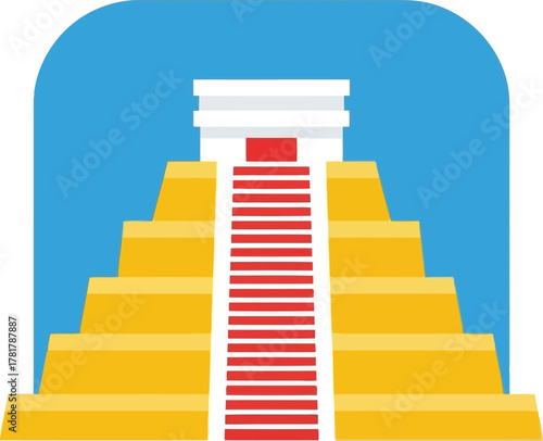 Ancient mayan pyramid temple geometric vector illustration vector