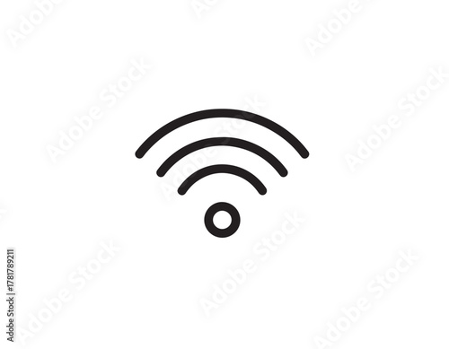WiFi Signal Line Icon — Minimal Bold Outline Wireless, Internet, and Technology Vector Symbol