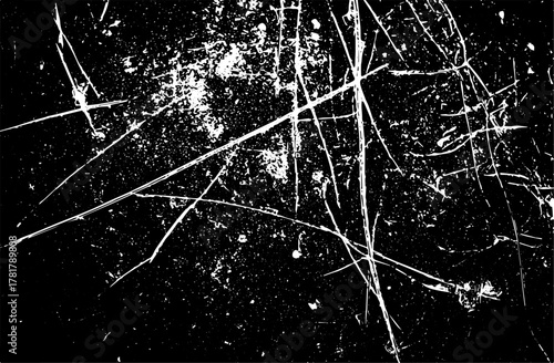 Grunge Scratched Texture Black and White Abstract Background