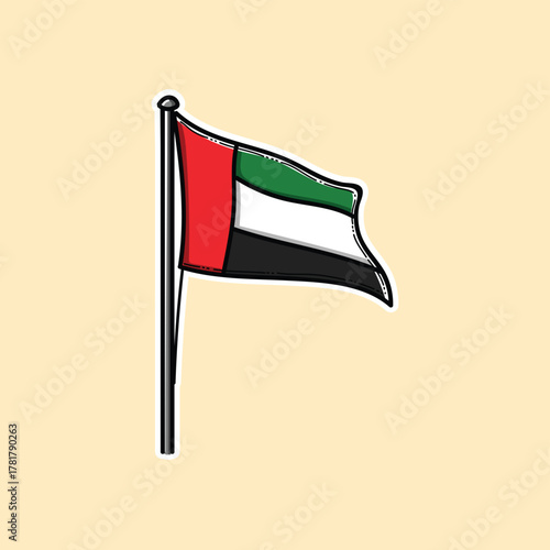 United Arab Emirates happy national day greeting card, banner vector Illustration, UAE Flag Day, UAE National Flag, United Arab Emirates National day 2 nd December