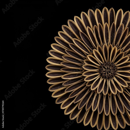 Wallpaper Mural Intricate seed ornament showcases nature's artistry with carefully arranged organic elements, forming a beautiful and unique decorative piece ,delicate ,artisanal ,botanical Torontodigital.ca