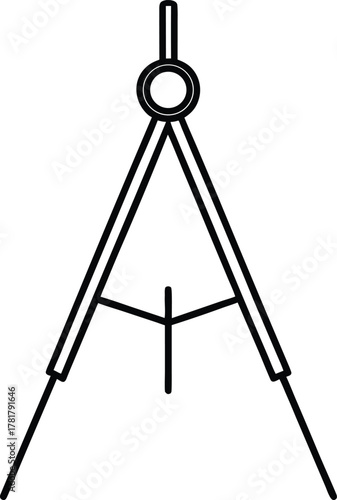 math compass line art transparent background