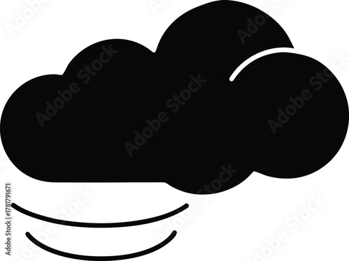 Meteorology cloud icon line art transparent background
