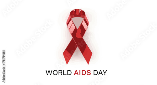 Celebrate World AIDS Day with a Red Ribbon Symbolizing Hope and Awareness