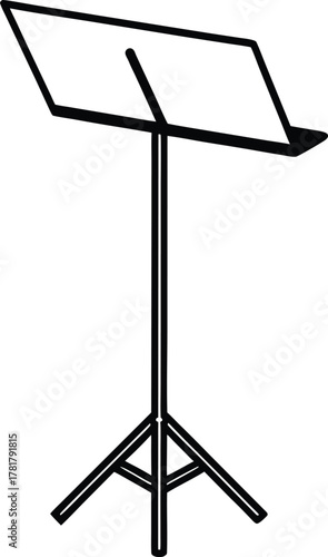 Music stand line art transparent background