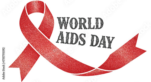 World AIDS Day Red Ribbon Illustration for Awareness and Support