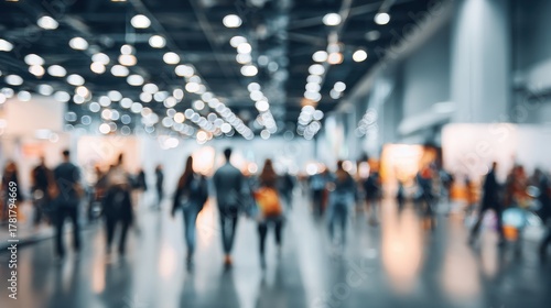 Wallpaper Mural Crowds gather at a vibrant expo showcasing innovative products and engaging activities in a spacious convention center Torontodigital.ca